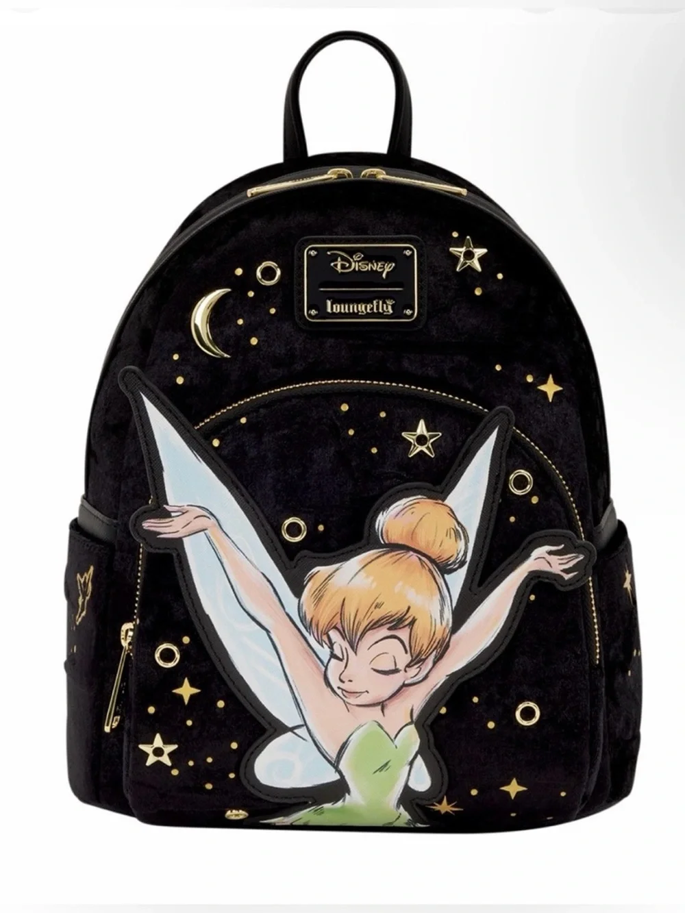 Loungefly Tinker Bell Pixie Dust Black Velvet Mini Backpack *NWT